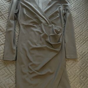 Maurices Long-Sleeve Wrap Dress in black